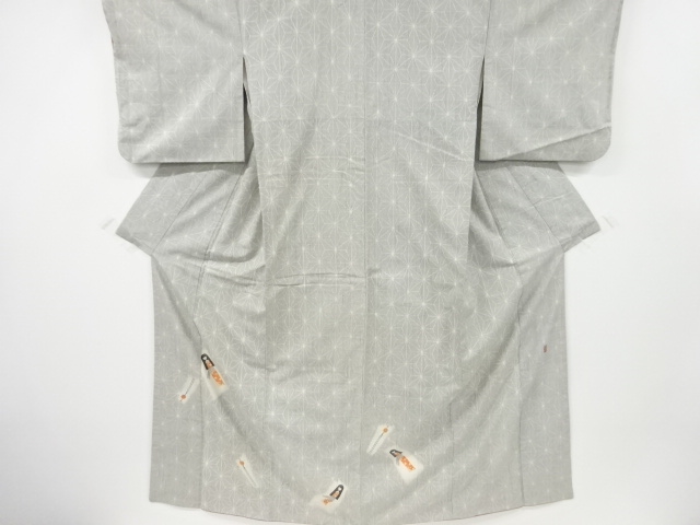 リサイクル　作家物　姉さん人形に簪模様手織り紬付け下げ着物